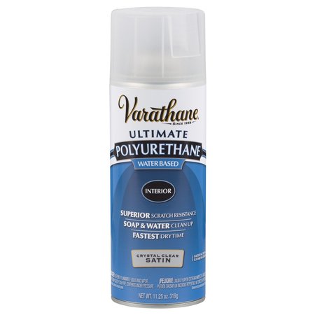 VARATHANE Ultimate Satin Crystal Clear Water-Based Polyurethane Spray 11.25 oz 200281